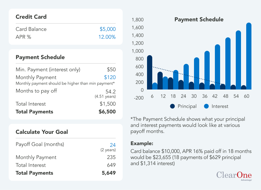 Credit Card Payment Calculator - Example Scenario