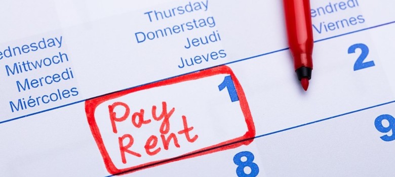 Calendar with reminder to pay rent